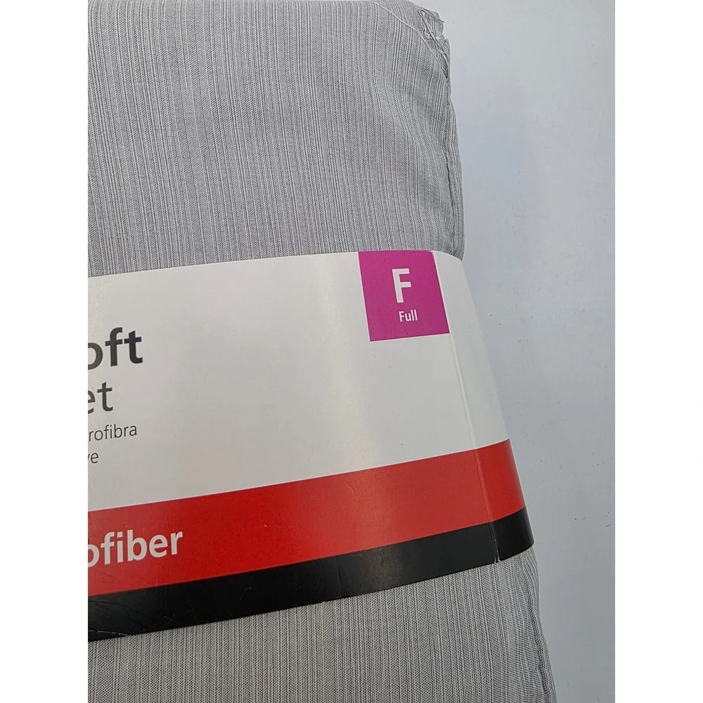 Mainstays Super Soft Brushed Microfiber Full Sheet Set Textured Grey 4pc New bb3